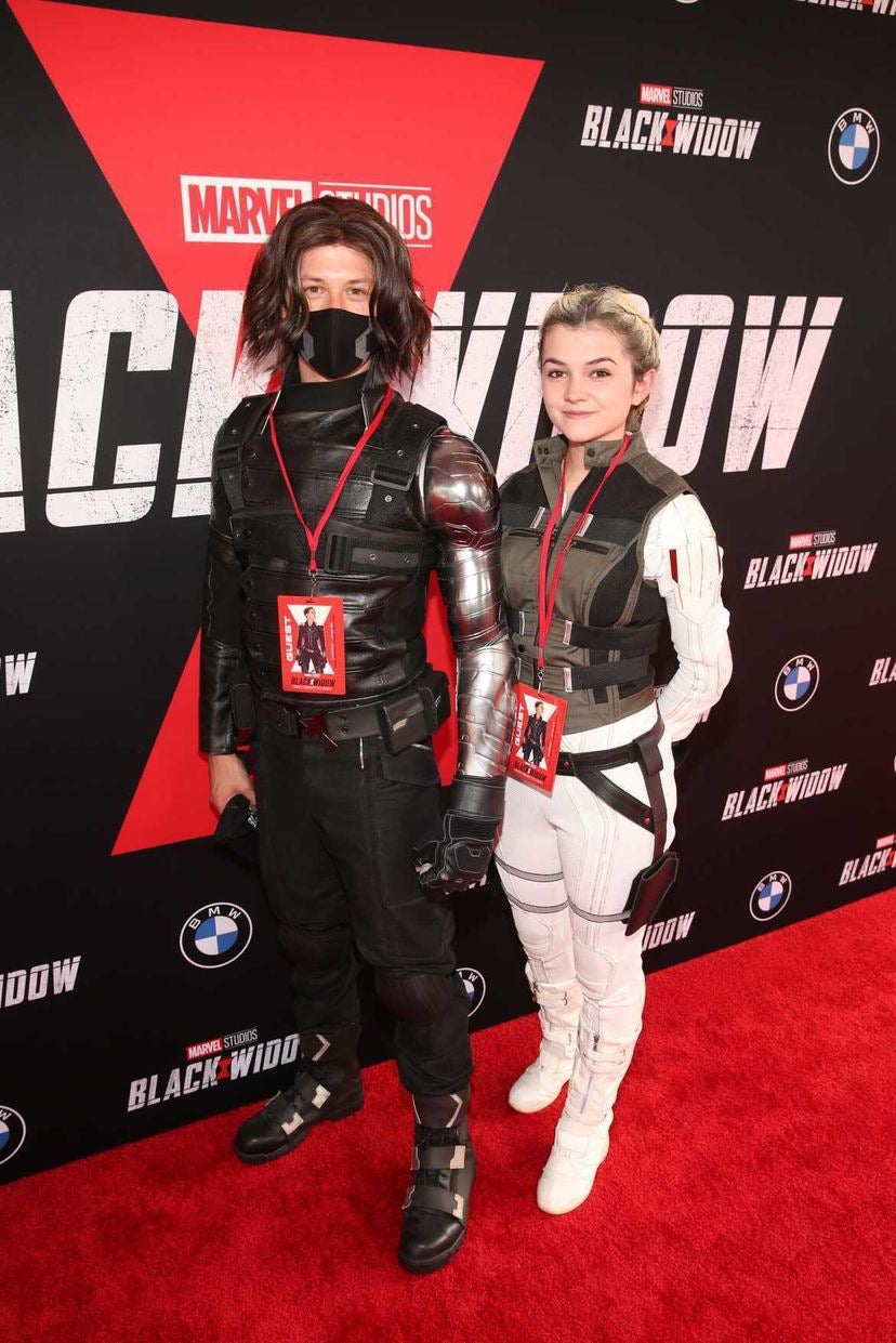 Black Widow cosplayers at the Black Widow Premiere in Hollywood, CA.