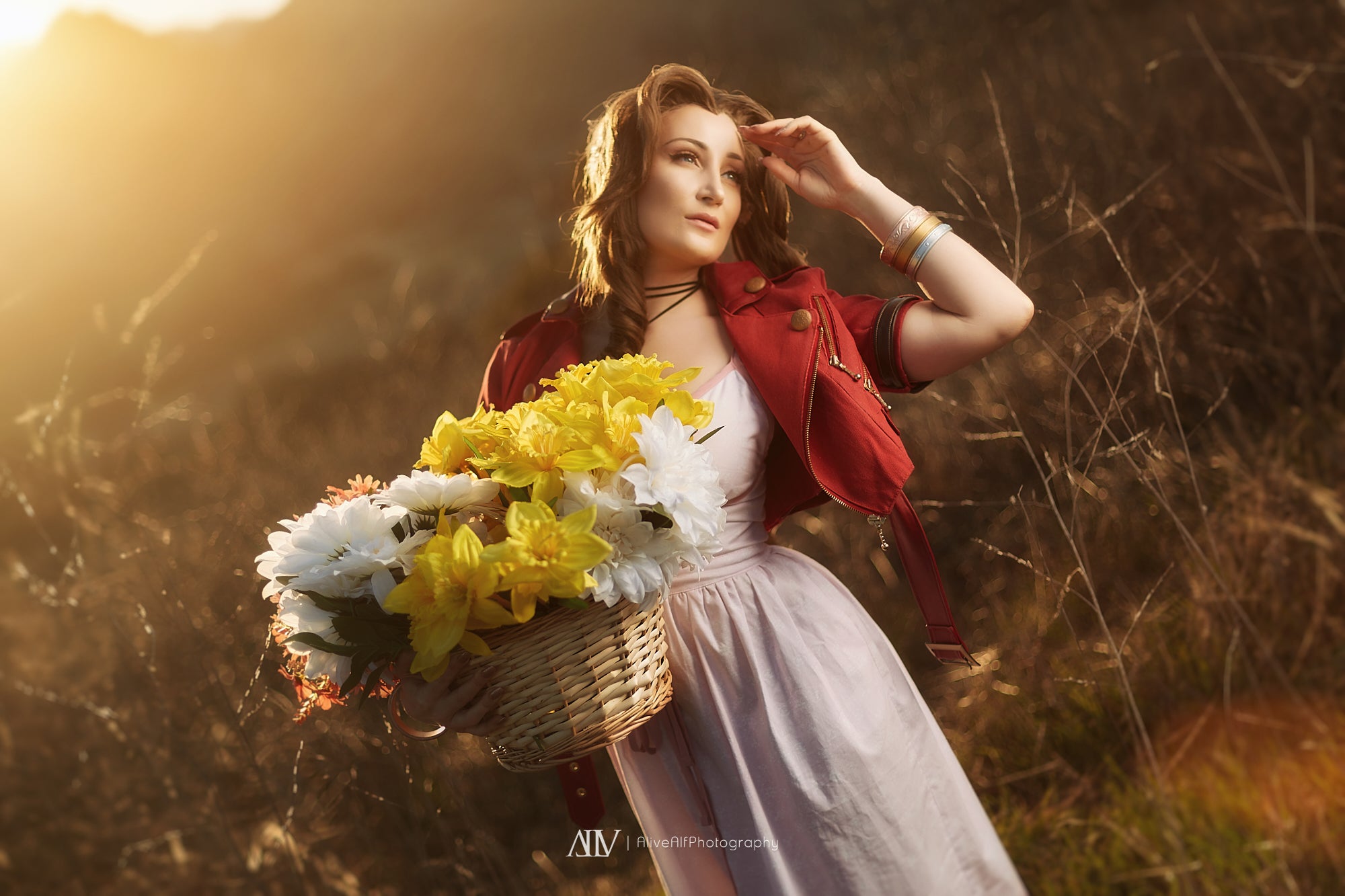 Holly T Wolf Aerith Gainsborough Cosplay from Final Fantasy VII