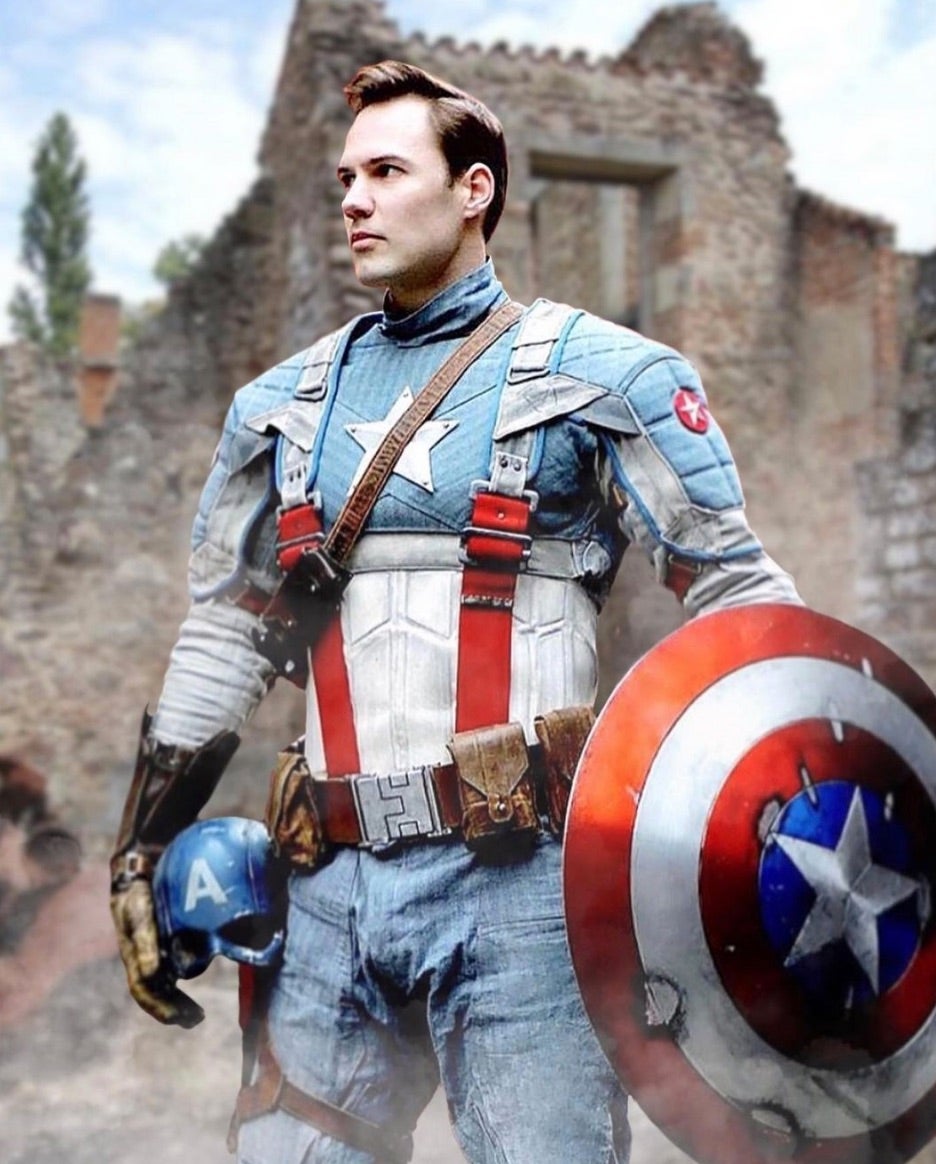 Mens Captain America Cosplay Avengers Marvel Titan Hero Series Costumes Suit